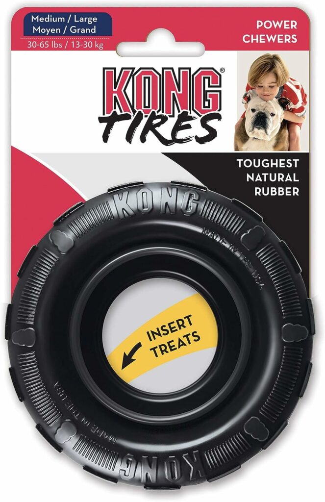 Durable rubber tire dog toy